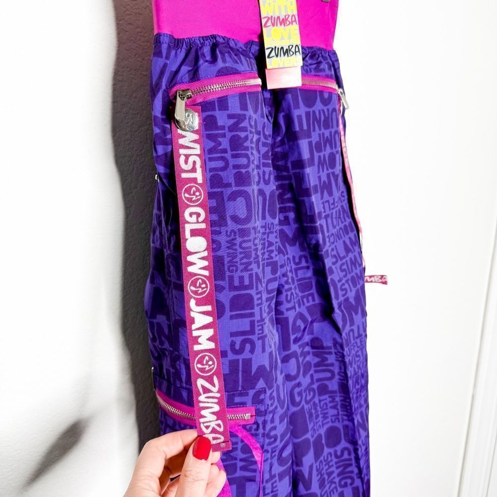 Zumba NWT Women's Shout-Out Cargo Pants Amethyst Indigo Dance Fitness Size Large - Picture 7 of 9